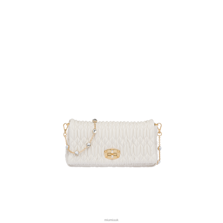 Collection Crystal Cloque Nappa Leather Bag Miu Miu XH28Z106 White