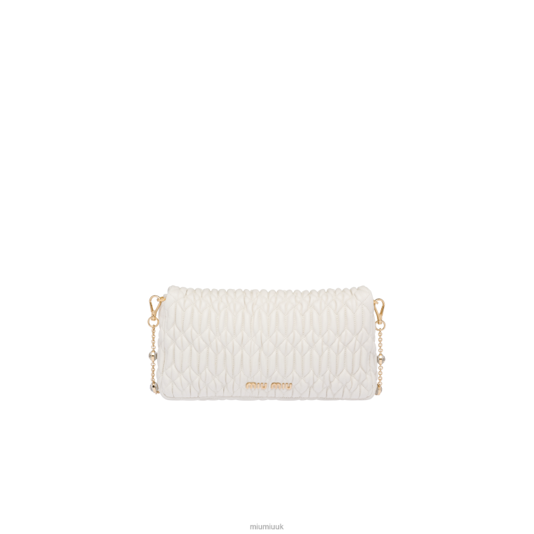 Collection Crystal Cloque Nappa Leather Bag Miu Miu XH28Z106 White