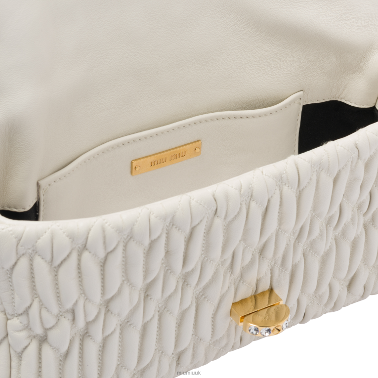 Collection Crystal Cloque Nappa Leather Bag Miu Miu XH28Z106 White