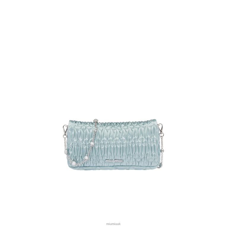 Collection Crystal Satin Bag Miu Miu XH28Z109 Lake Blue