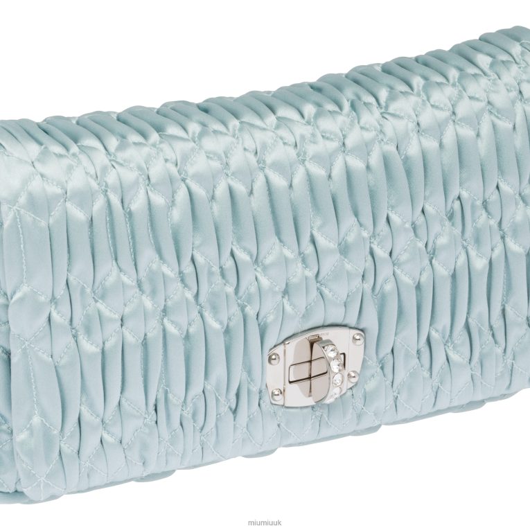Collection Crystal Satin Bag Miu Miu XH28Z109 Lake Blue