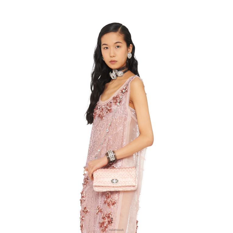 Collection Crystal Satin Bag Miu Miu XH28Z110 Orchid Pink