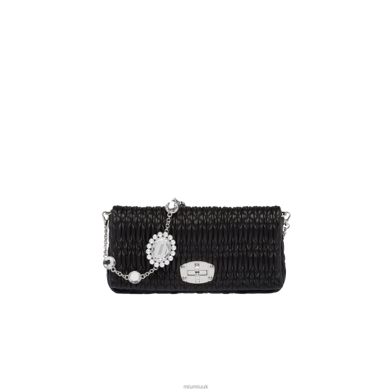 Collection Iconic Crystal Cloque Nappa Leather Bag Miu Miu XH28Z107 Black