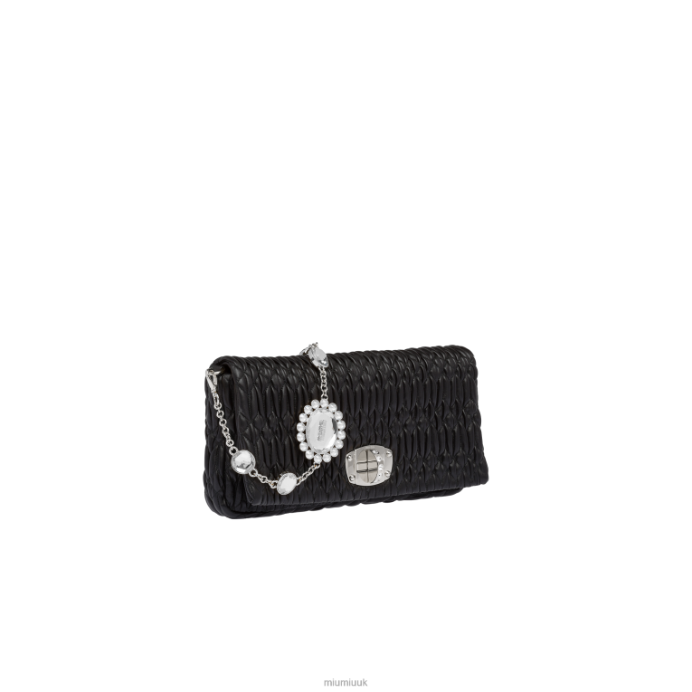 Collection Iconic Crystal Cloque Nappa Leather Bag Miu Miu XH28Z107 Black