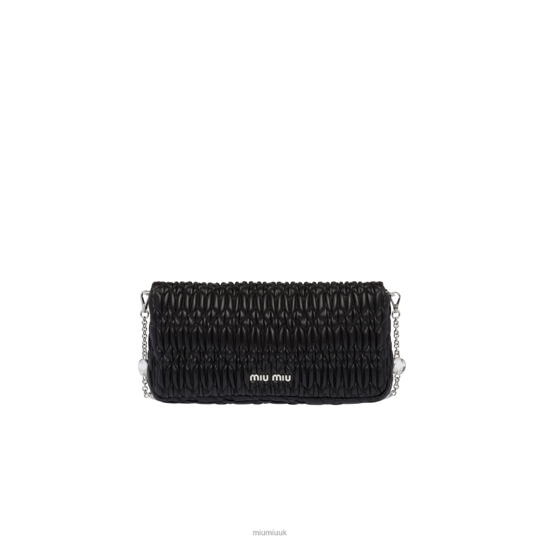 Collection Iconic Crystal Cloque Nappa Leather Bag Miu Miu XH28Z107 Black