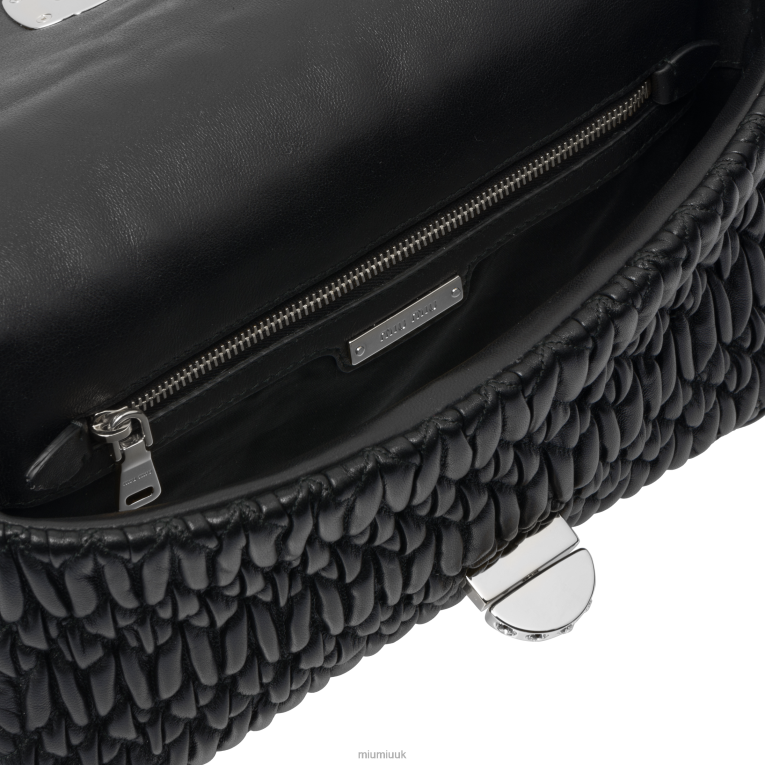 Collection Iconic Crystal Cloque Nappa Leather Bag Miu Miu XH28Z107 Black