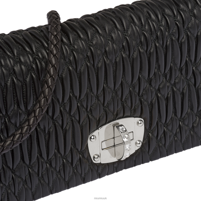 Collection Iconic Crystal Cloque Nappa Leather Bag Miu Miu XH28Z107 Black