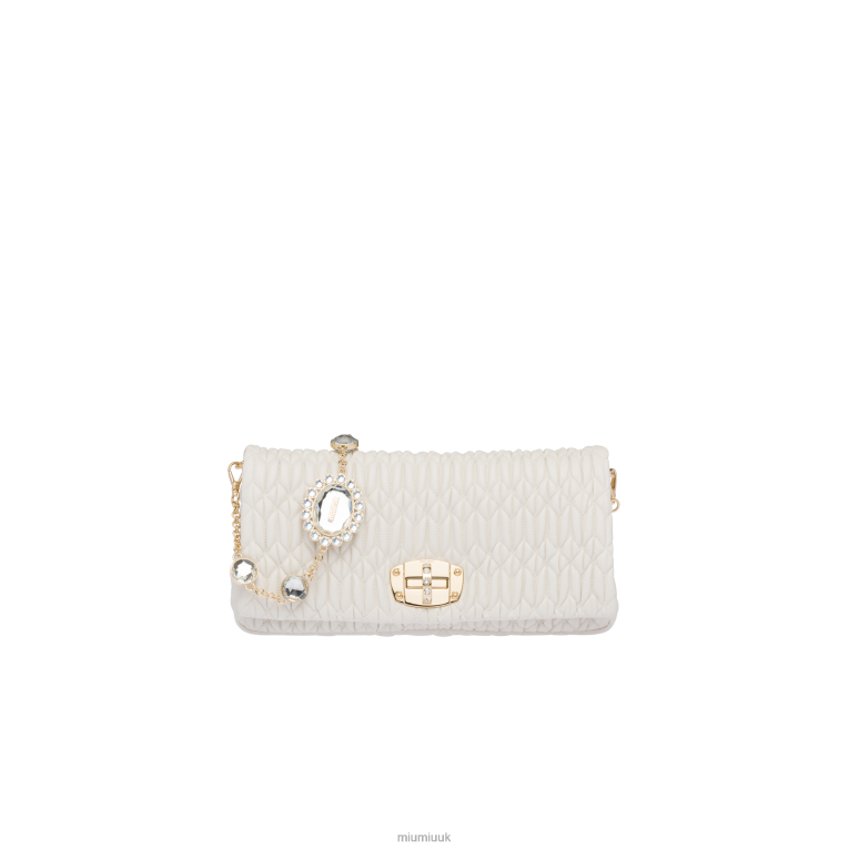 Collection Iconic Crystal Cloque Nappa Leather Bag Miu Miu XH28Z108 White