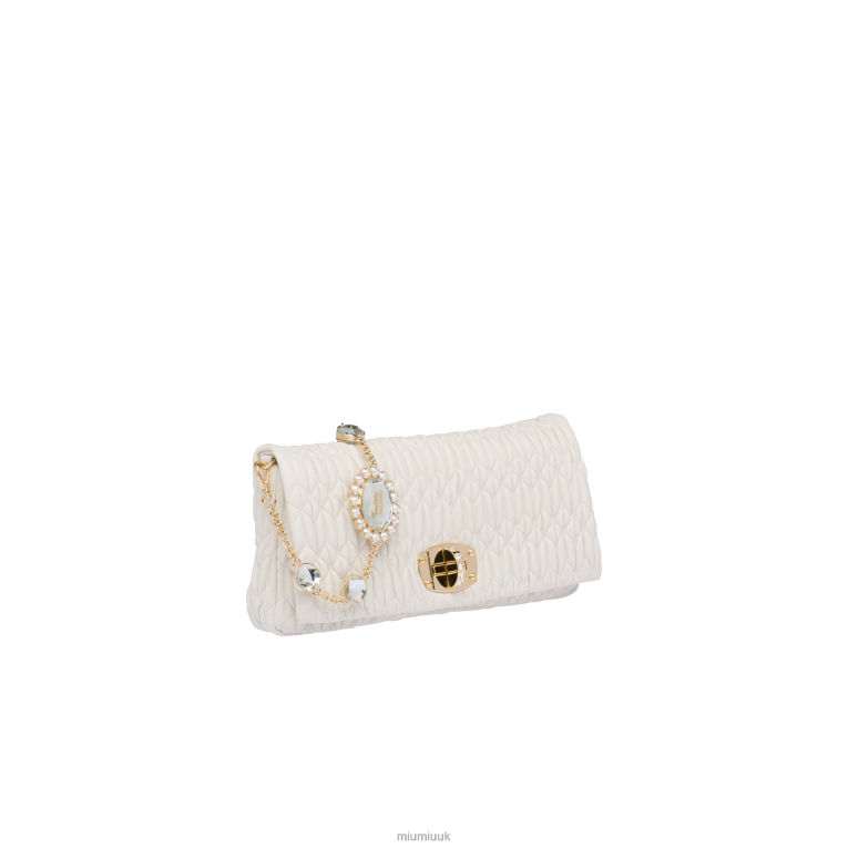 Collection Iconic Crystal Cloque Nappa Leather Bag Miu Miu XH28Z108 White