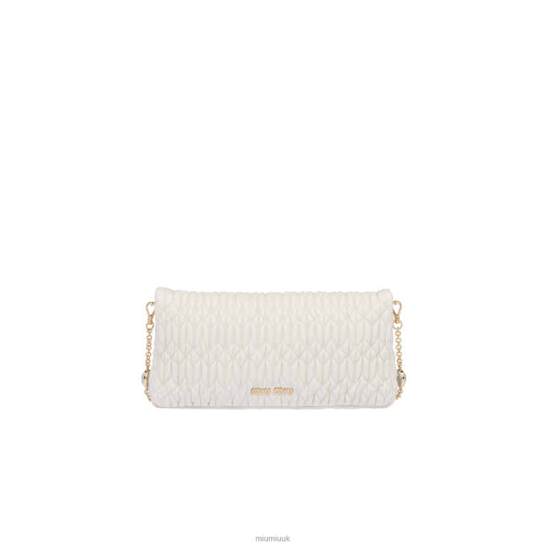 Collection Iconic Crystal Cloque Nappa Leather Bag Miu Miu XH28Z108 White