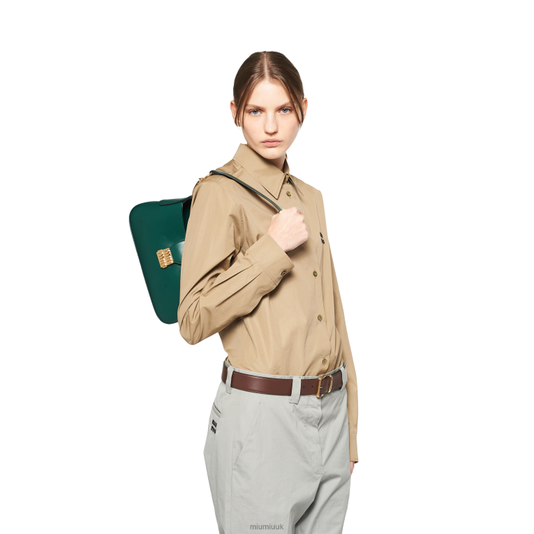 Collection Leather Hobo Bag Miu Miu XH28Z91 Oleander Green