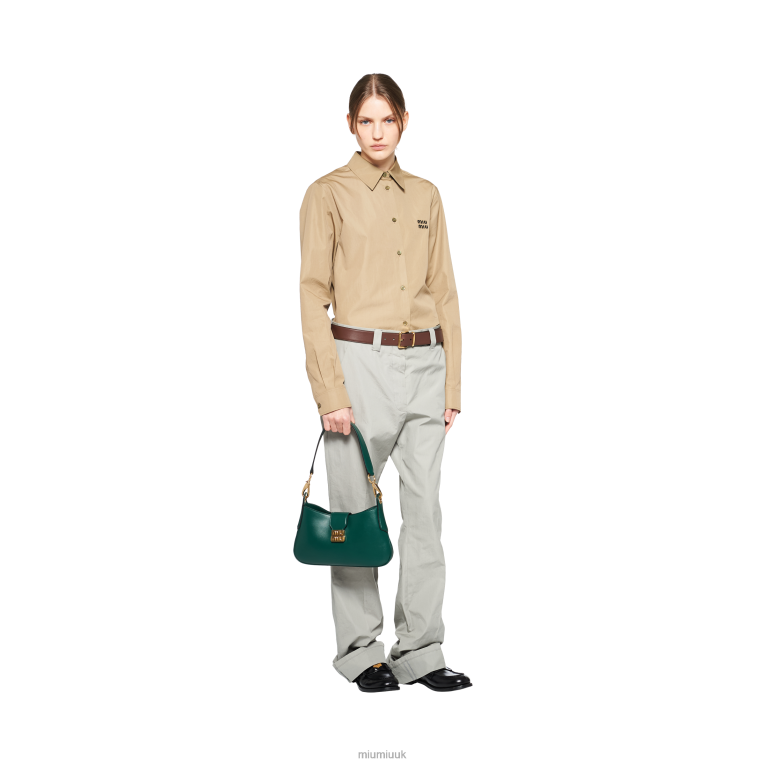 Collection Leather Hobo Bag Miu Miu XH28Z91 Oleander Green