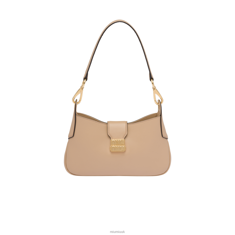 Collection Leather Hobo Bag Miu Miu XH28Z92 Sand Beige