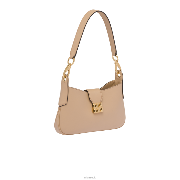 Collection Leather Hobo Bag Miu Miu XH28Z92 Sand Beige