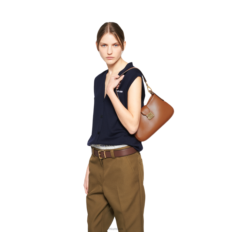 Collection Leather Hobo Bag Miu Miu XH28Z93 Cognac