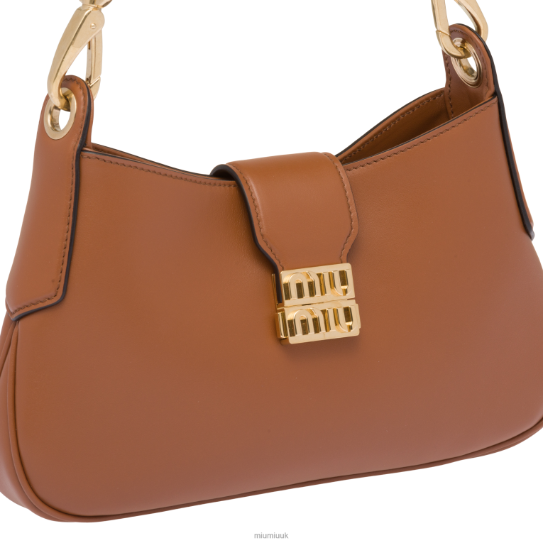 Collection Leather Hobo Bag Miu Miu XH28Z93 Cognac