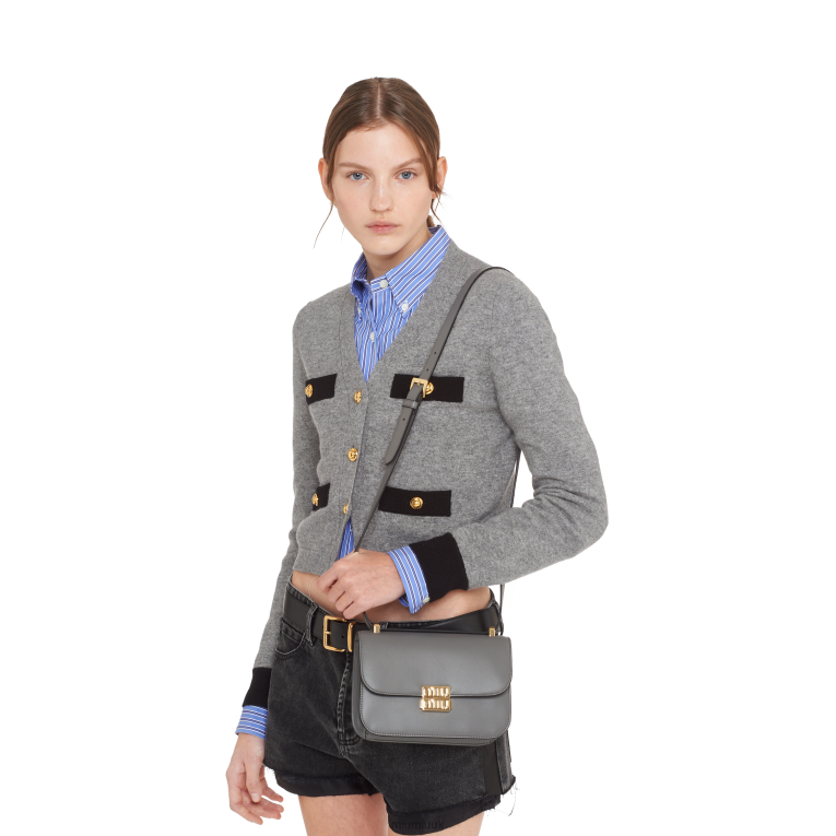 Collection Leather Shoulder Bag Miu Miu XH28Z88 Marble Gray