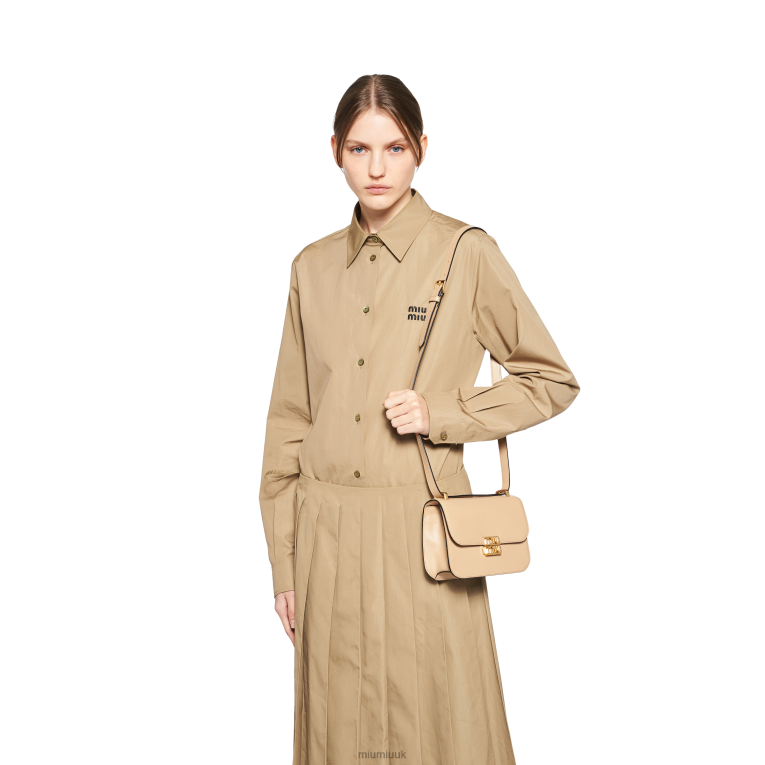Collection Leather Shoulder Bag Miu Miu XH28Z89 Sand Beige