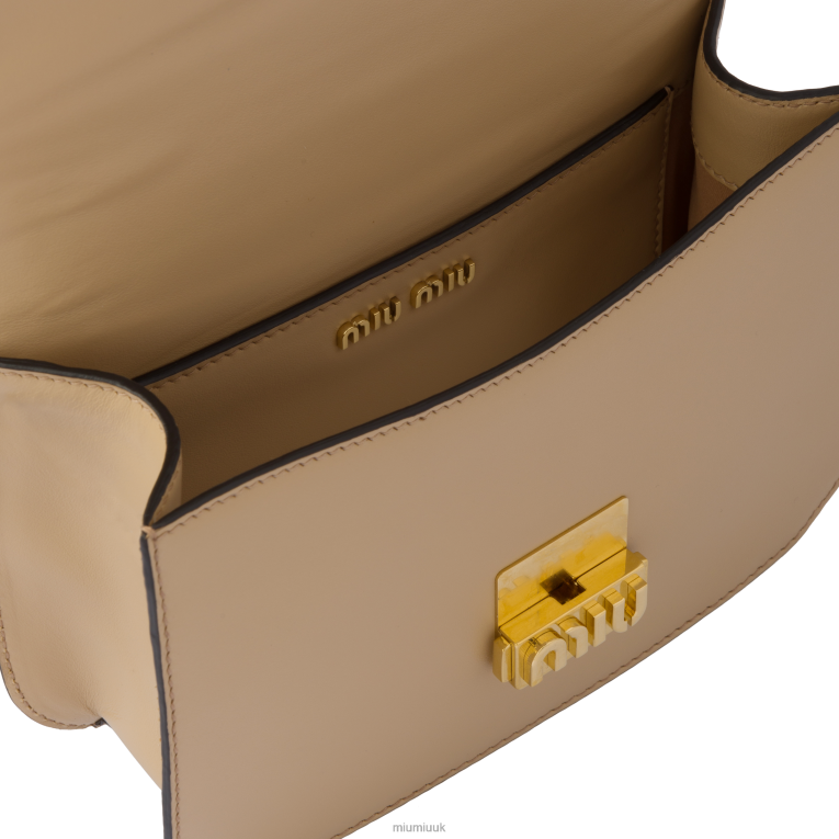 Collection Leather Shoulder Bag Miu Miu XH28Z89 Sand Beige