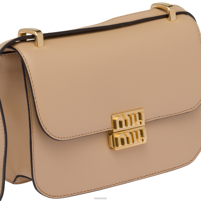Collection Leather Shoulder Bag Miu Miu XH28Z89 Sand Beige
