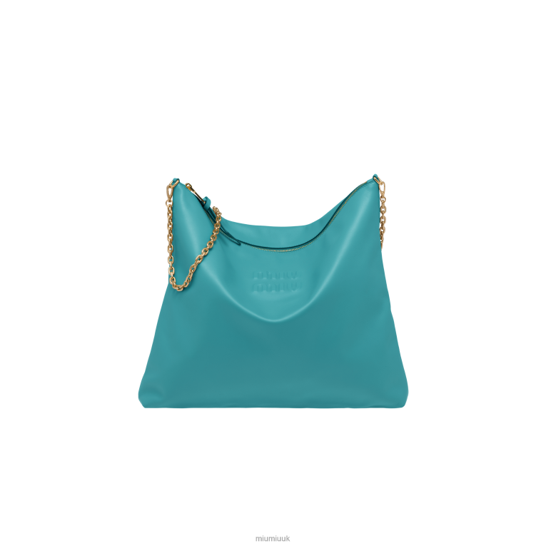 Collection Leather Shoulder Bag Miu Miu XH28Z97 Peacock Blue