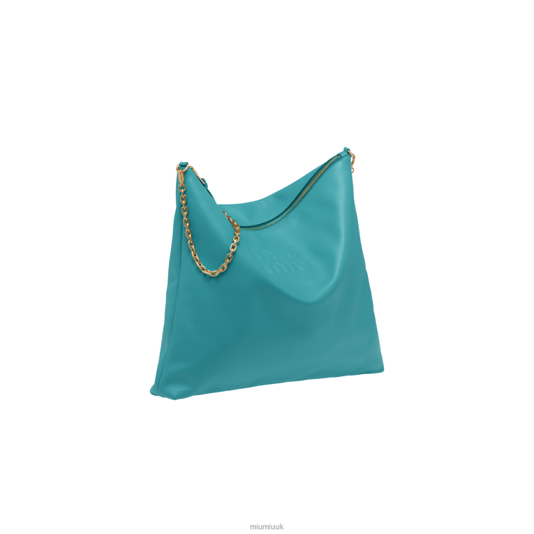 Collection Leather Shoulder Bag Miu Miu XH28Z97 Peacock Blue