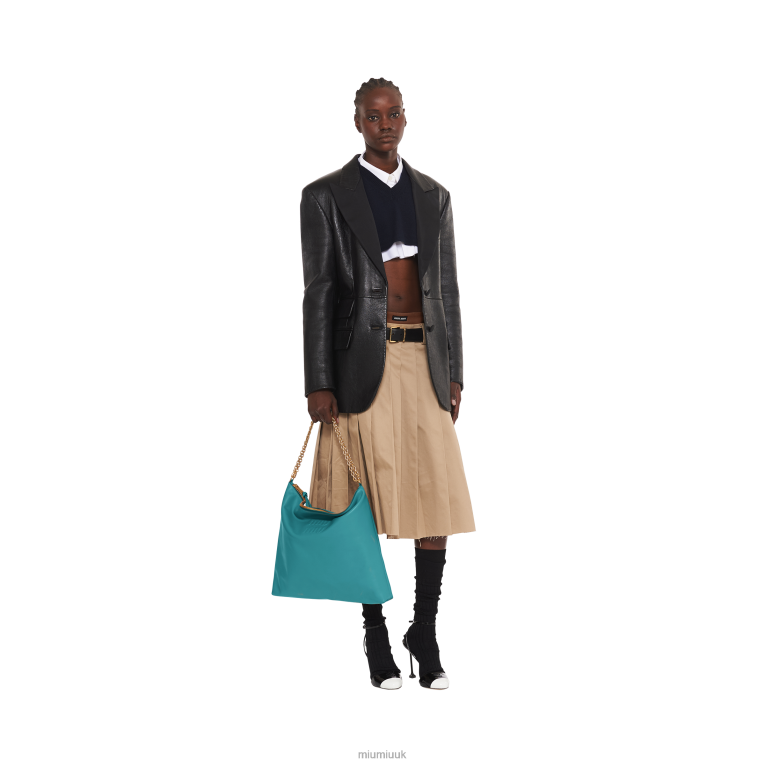 Collection Leather Shoulder Bag Miu Miu XH28Z97 Peacock Blue