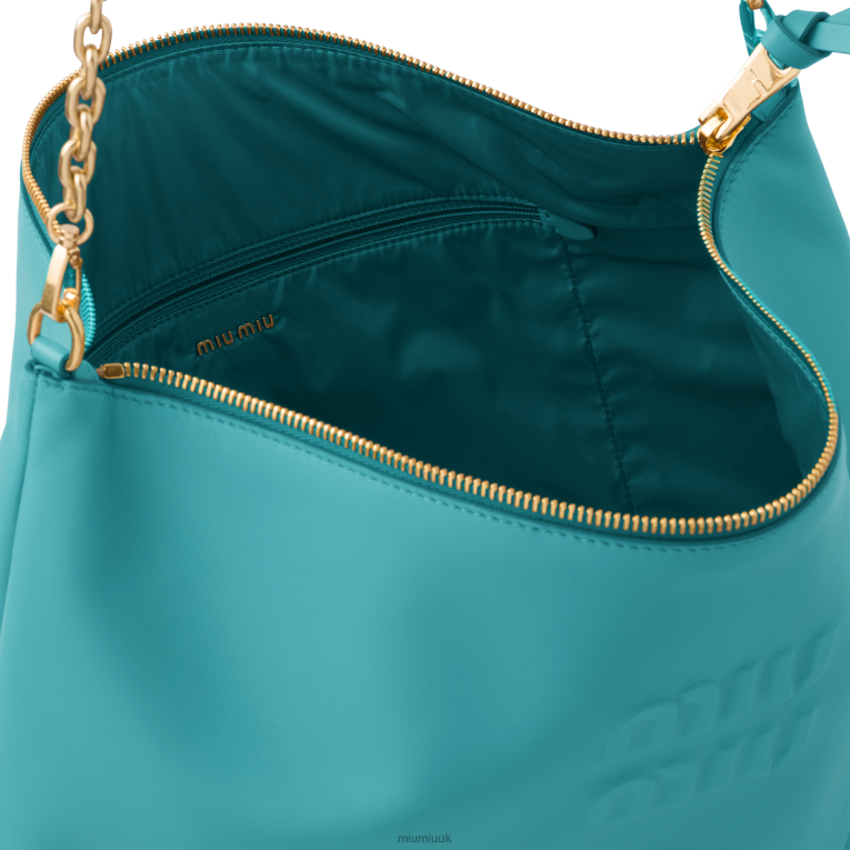 Collection Leather Shoulder Bag Miu Miu XH28Z97 Peacock Blue