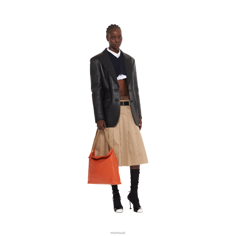 Collection Leather Shoulder Bag Miu Miu XH28Z98 Papaya