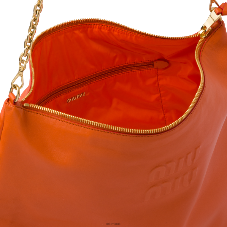 Collection Leather Shoulder Bag Miu Miu XH28Z98 Papaya