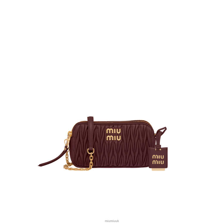 Collection Matelasse Nappa Leather Mini-bag Miu Miu XH28Z81 Amaranth Red/Maize Yellow