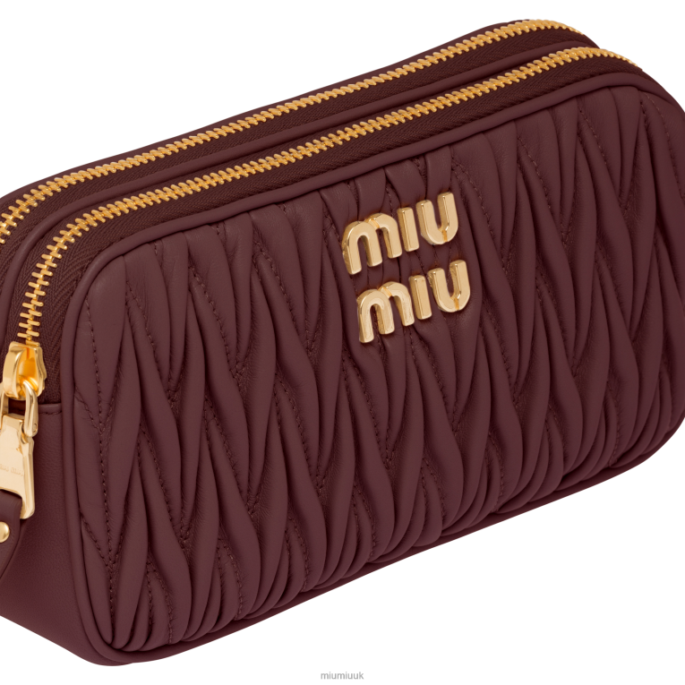 Collection Matelasse Nappa Leather Mini-bag Miu Miu XH28Z81 Amaranth Red/Maize Yellow