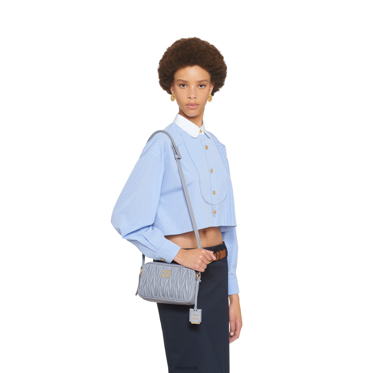 Collection Matelasse Nappa Leather Shoulder Bag Miu Miu XH28Z79 Cornflower