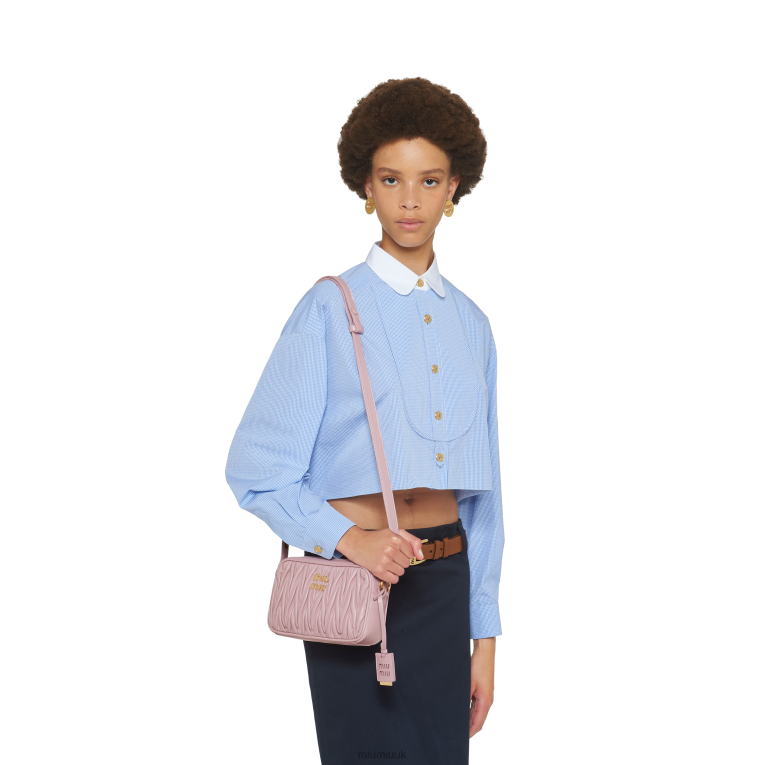 Collection Matelasse Nappa Leather Shoulder Bag Miu Miu XH28Z80 Alabaster Pink