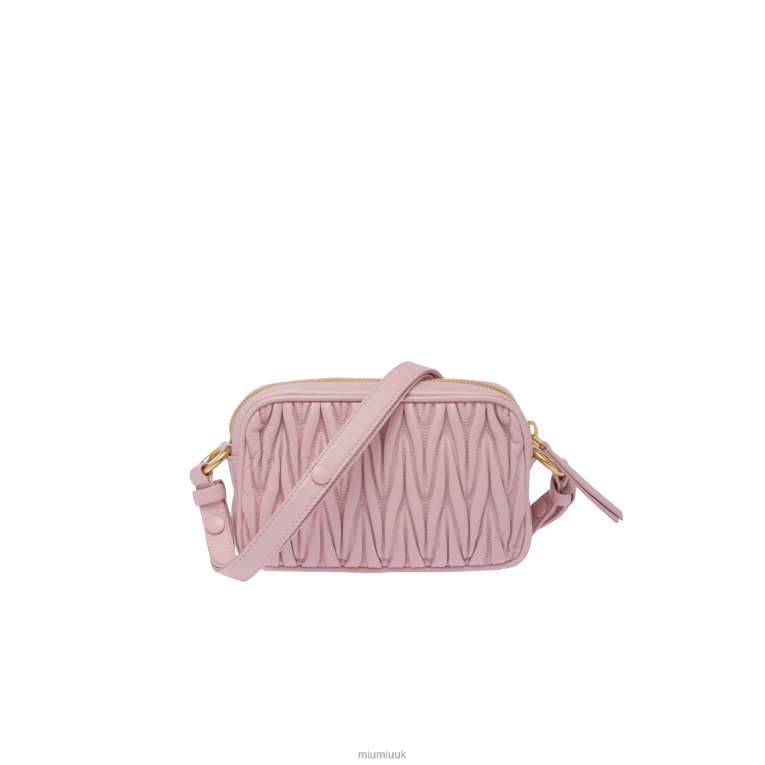 Collection Matelasse Nappa Leather Shoulder Bag Miu Miu XH28Z80 Alabaster Pink