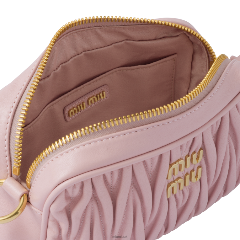 Collection Matelasse Nappa Leather Shoulder Bag Miu Miu XH28Z80 Alabaster Pink