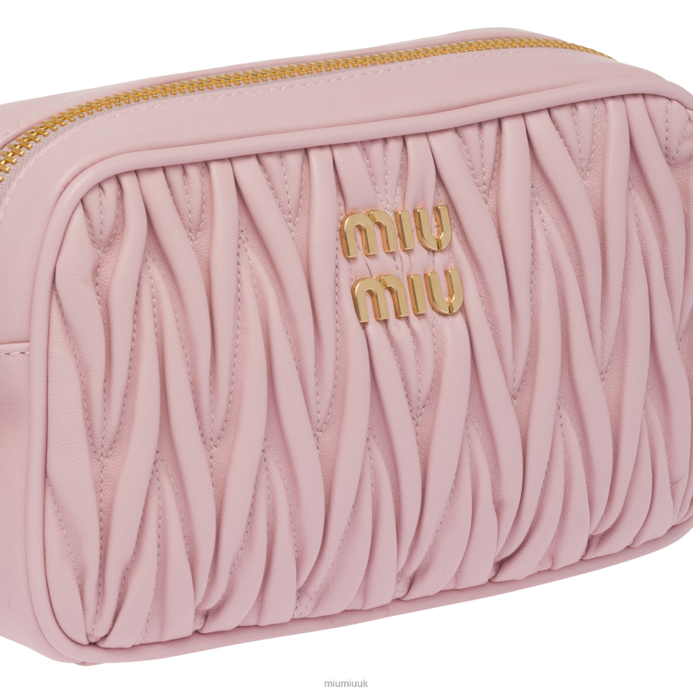 Collection Matelasse Nappa Leather Shoulder Bag Miu Miu XH28Z80 Alabaster Pink