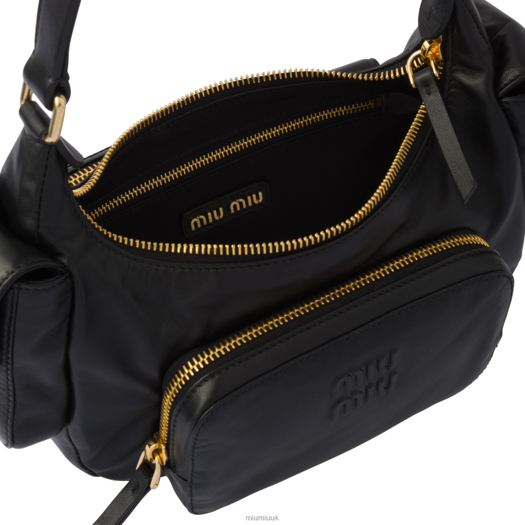 Collection Nappa Leather Pocket Bag Miu Miu XH28Z84 Black