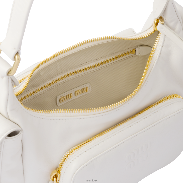 Collection Nappa Leather Pocket Bag Miu Miu XH28Z85 White