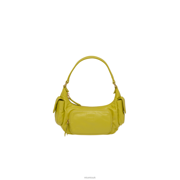 Collection Nappa Leather Pocket Bag Miu Miu XH28Z86 Citron Yellow