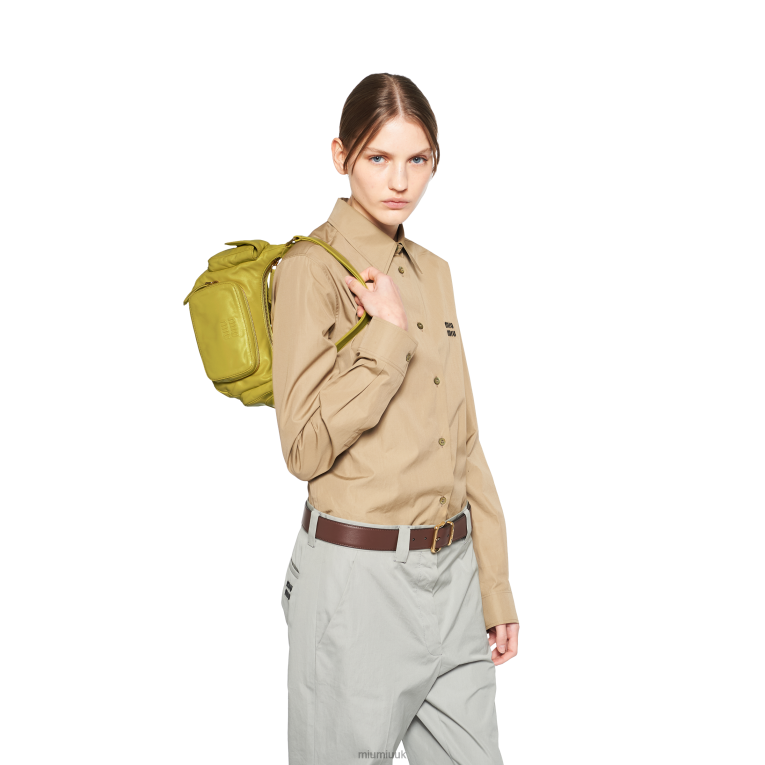 Collection Nappa Leather Pocket Bag Miu Miu XH28Z86 Citron Yellow