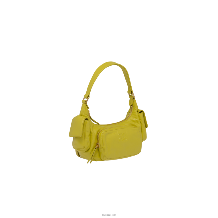 Collection Nappa Leather Pocket Bag Miu Miu XH28Z86 Citron Yellow