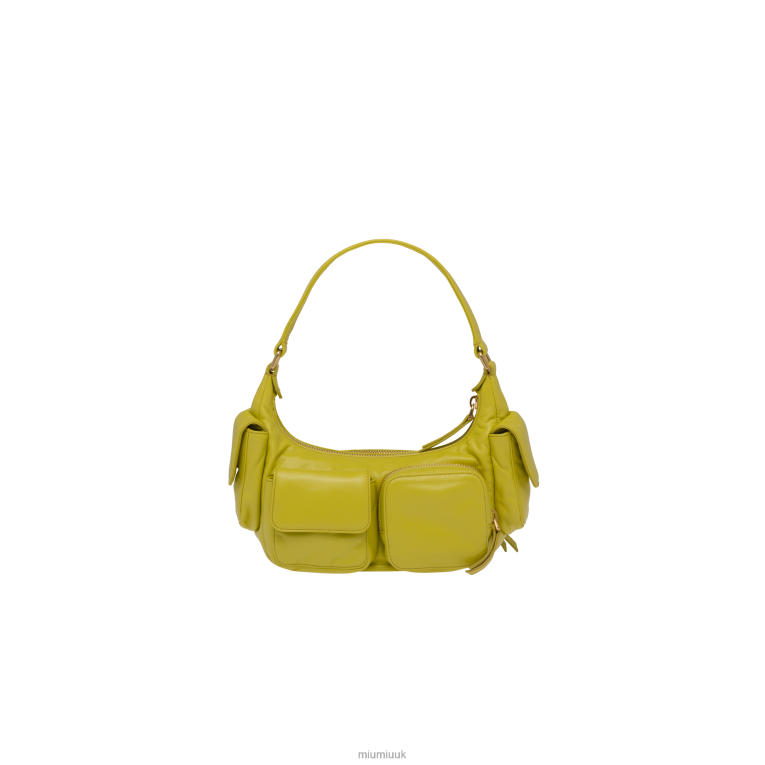 Collection Nappa Leather Pocket Bag Miu Miu XH28Z86 Citron Yellow