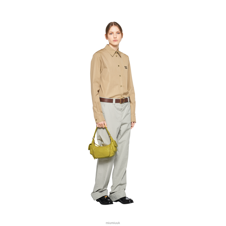 Collection Nappa Leather Pocket Bag Miu Miu XH28Z86 Citron Yellow
