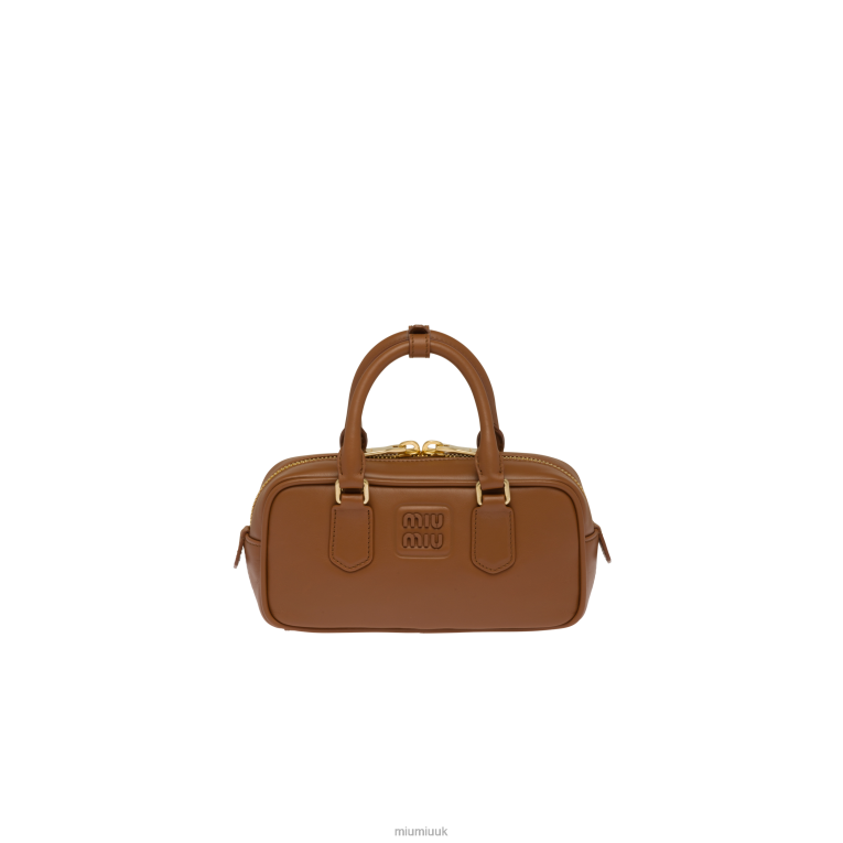 Collection Arcadie Leather Bag Miu Miu XH28Z135 Cognac