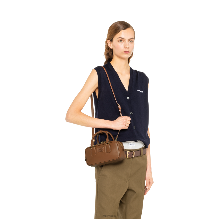 Collection Arcadie Leather Bag Miu Miu XH28Z135 Cognac