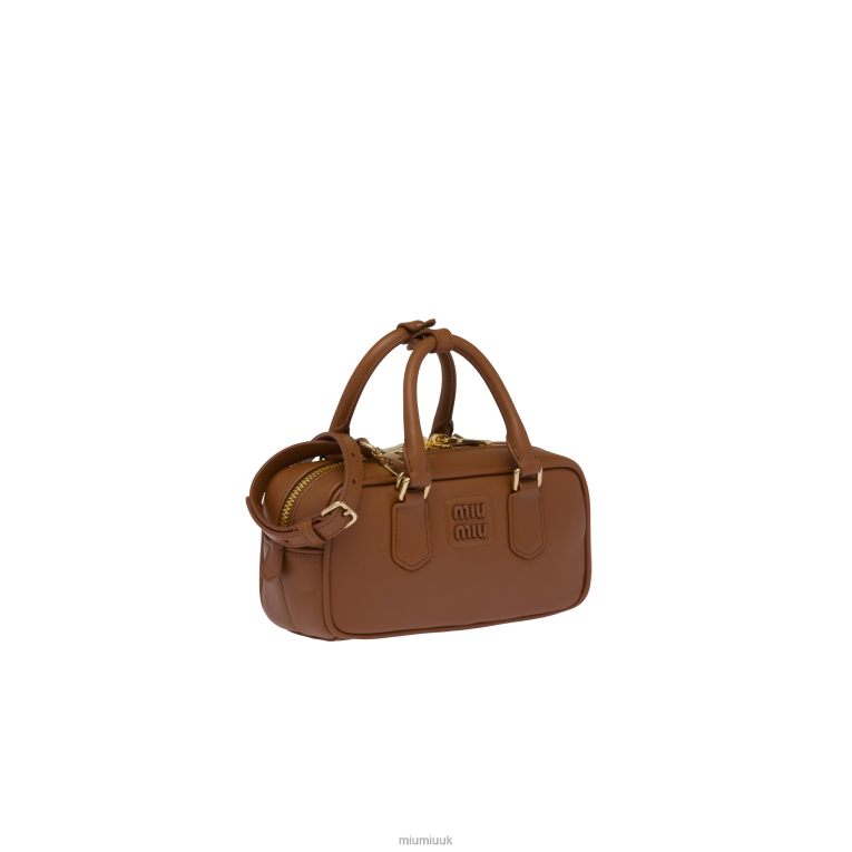 Collection Arcadie Leather Bag Miu Miu XH28Z135 Cognac