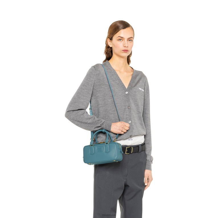 Collection Arcadie Leather Bag Miu Miu XH28Z136 Marina Blue