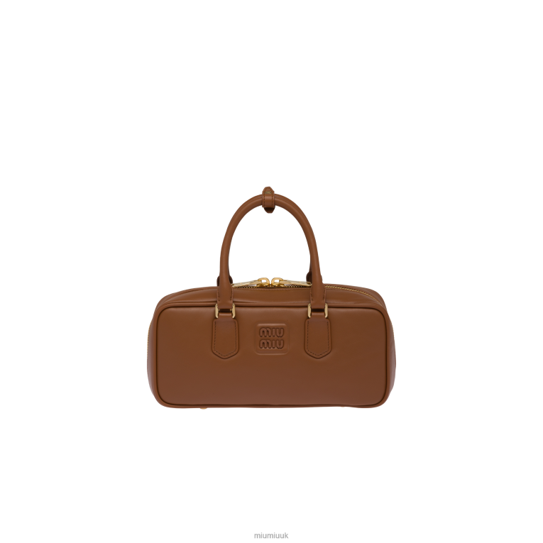 Collection Arcadie Leather Bag Miu Miu XH28Z140 Cognac