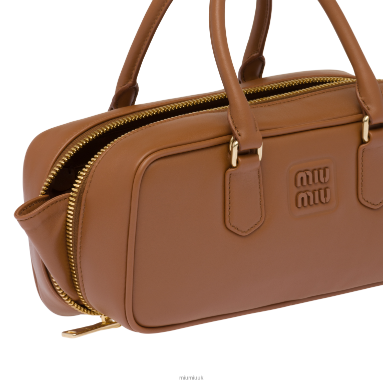 Collection Arcadie Leather Bag Miu Miu XH28Z140 Cognac